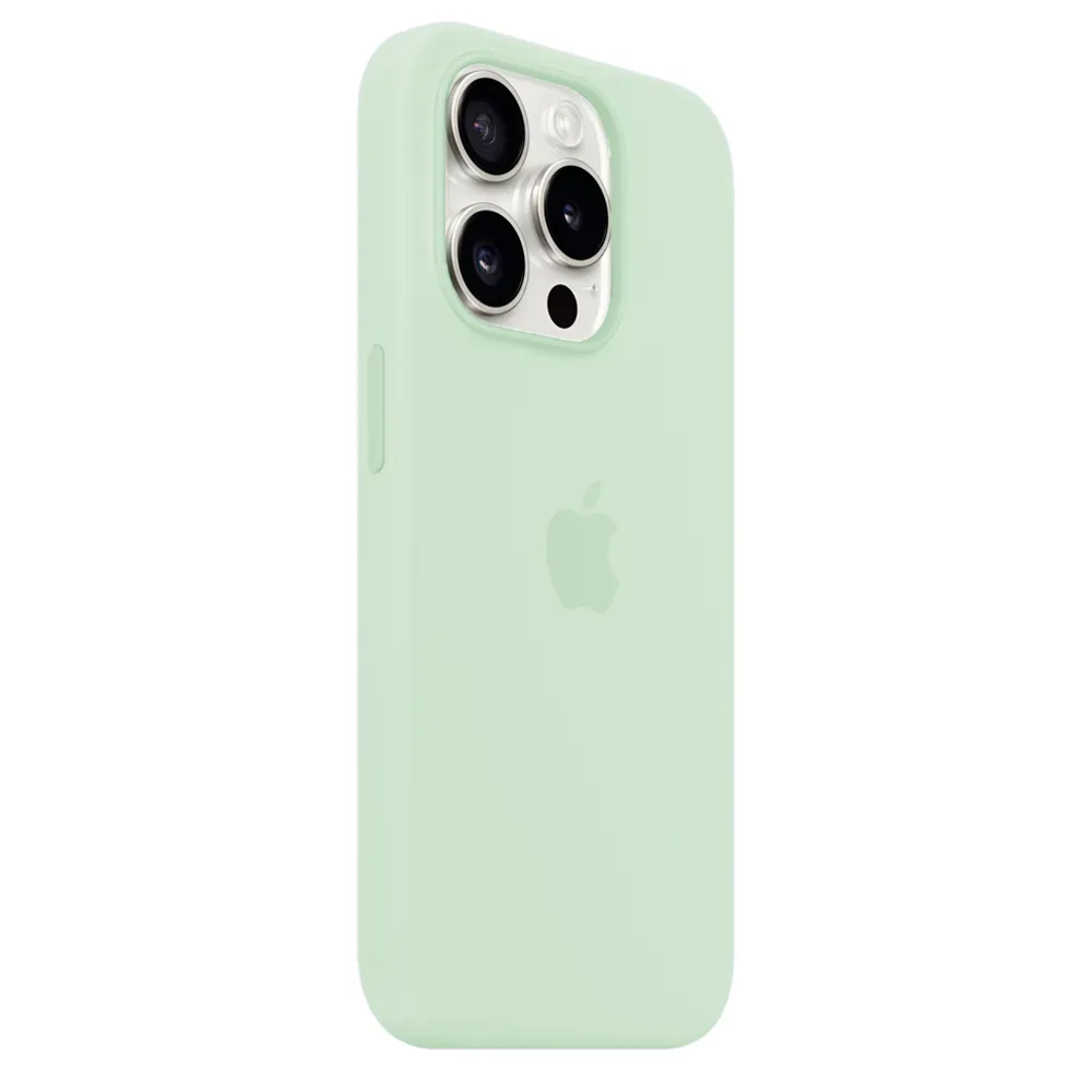 Силиконовый чехол с поддержкой MagSafe Apple Silicone Case для iPhone 15 Pro Max, Soft Mint (Пастельно-мятный)