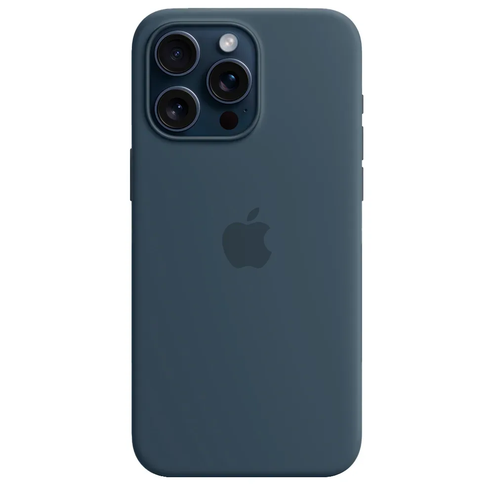 Силиконовый чехол с поддержкой MagSafe Apple Silicone Case для iPhone 15 Pro Max, Storm Blue (Штормовое небо)