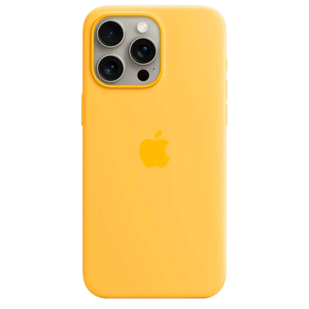 Силиконовый чехол с поддержкой MagSafe Apple Silicone Case для iPhone 15 Pro Max, Sunshine (Лучезарный желтый)