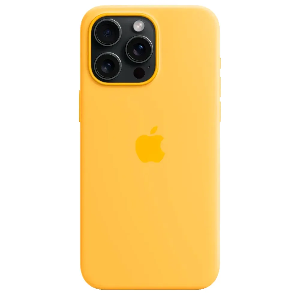 Силиконовый чехол с поддержкой MagSafe Apple Silicone Case для iPhone 15 Pro Max, Sunshine (Лучезарный желтый)
