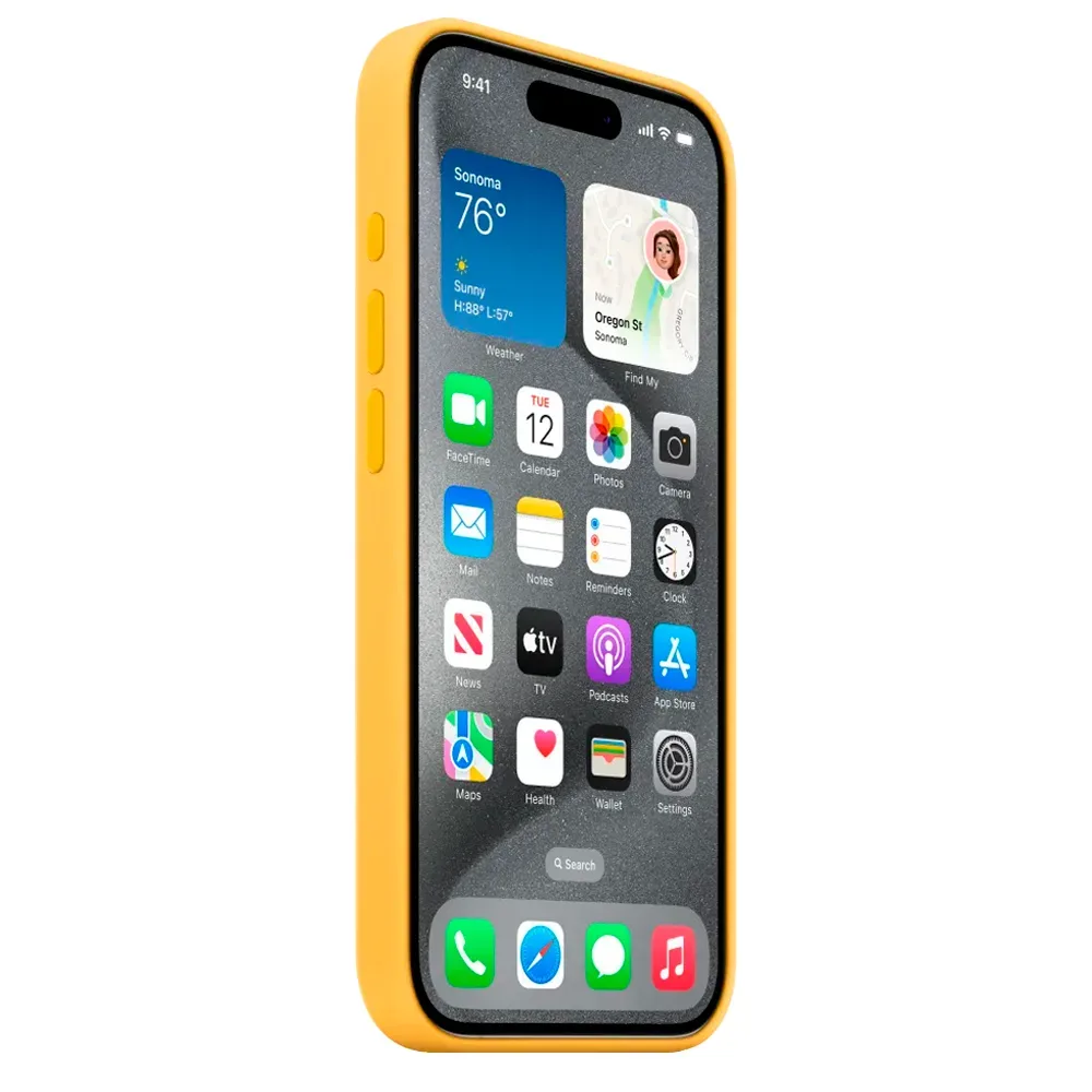 Силиконовый чехол с поддержкой MagSafe Apple Silicone Case для iPhone 15 Pro Max, Sunshine (Лучезарный желтый)