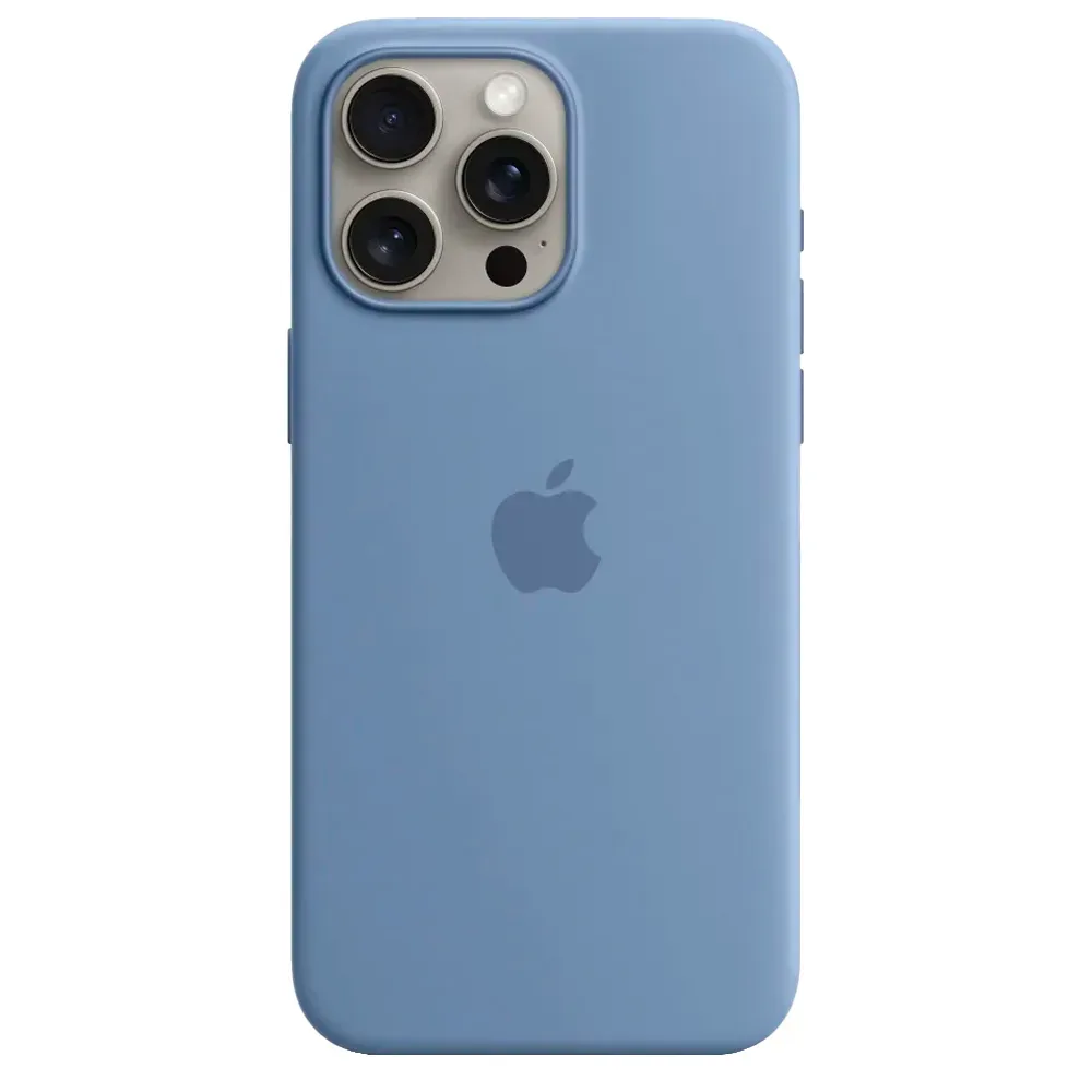 Силиконовый чехол с поддержкой MagSafe Apple Silicone Case для iPhone 15 Pro Max, Winter Blue (Зимняя синева)