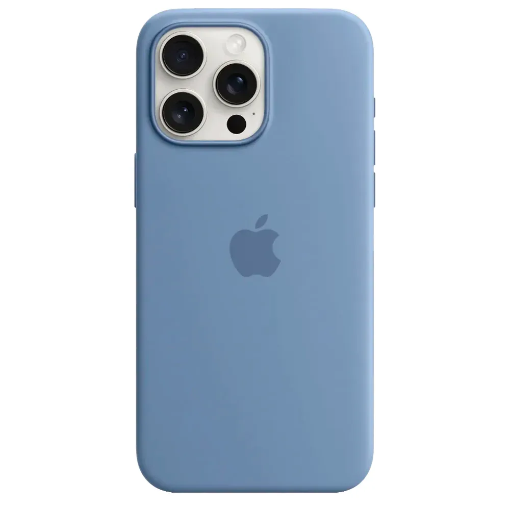 Силиконовый чехол с поддержкой MagSafe Apple Silicone Case для iPhone 15 Pro Max, Winter Blue (Зимняя синева)