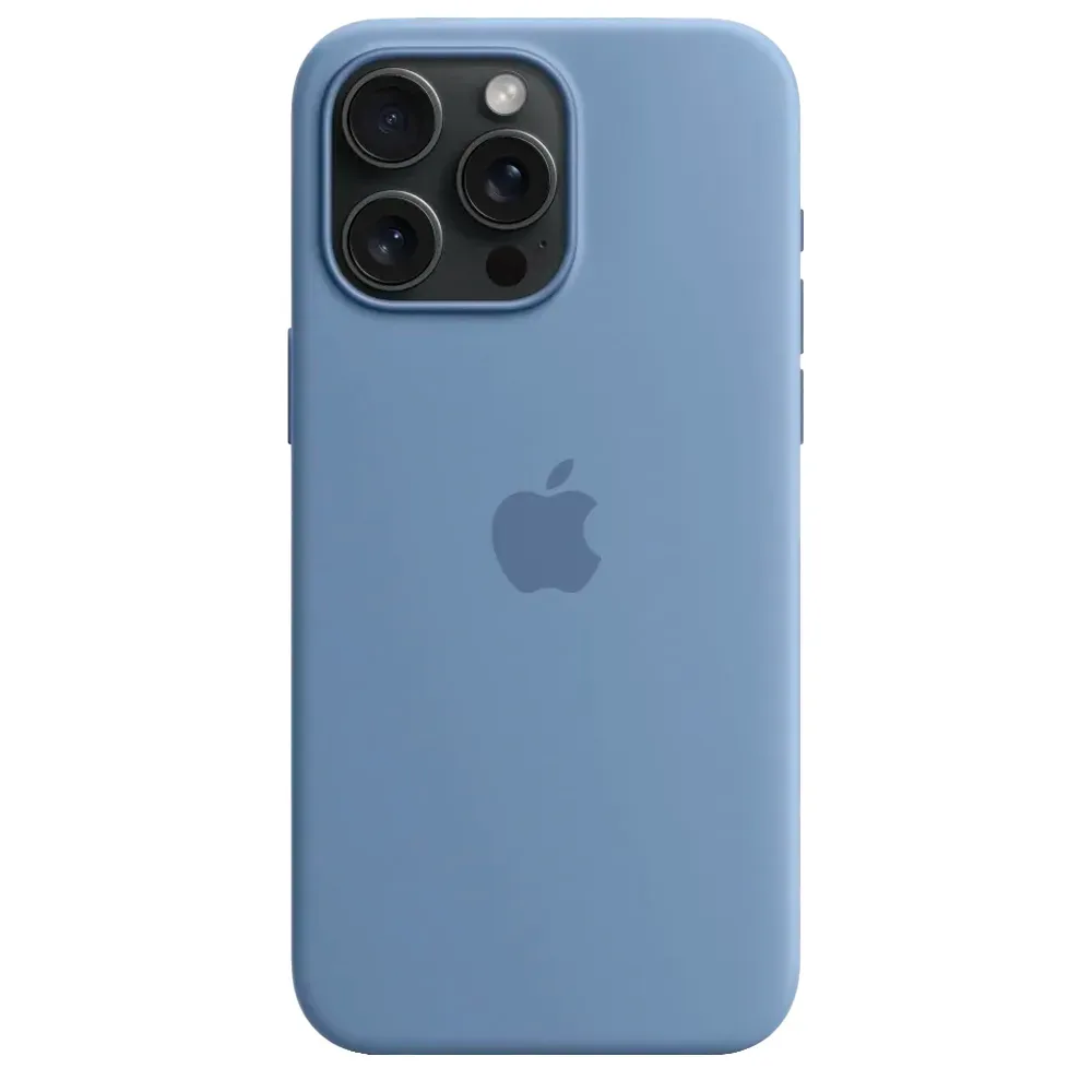 Силиконовый чехол с поддержкой MagSafe Apple Silicone Case для iPhone 15 Pro Max, Winter Blue (Зимняя синева)