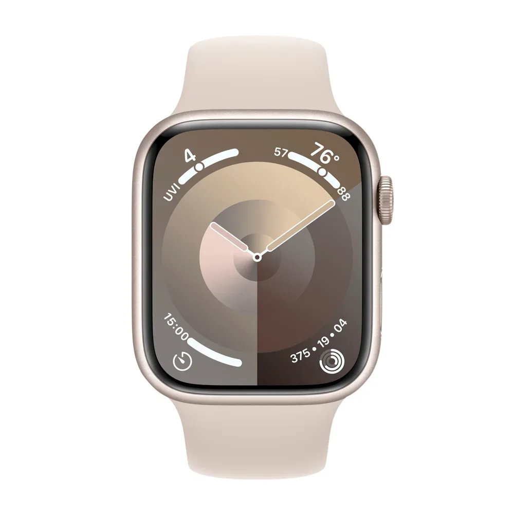 Умные часы Apple Watch Series 9 GPS, 45mm, Aluminium Case with Sport Band S/M, Starlight (Сияющая звезда)