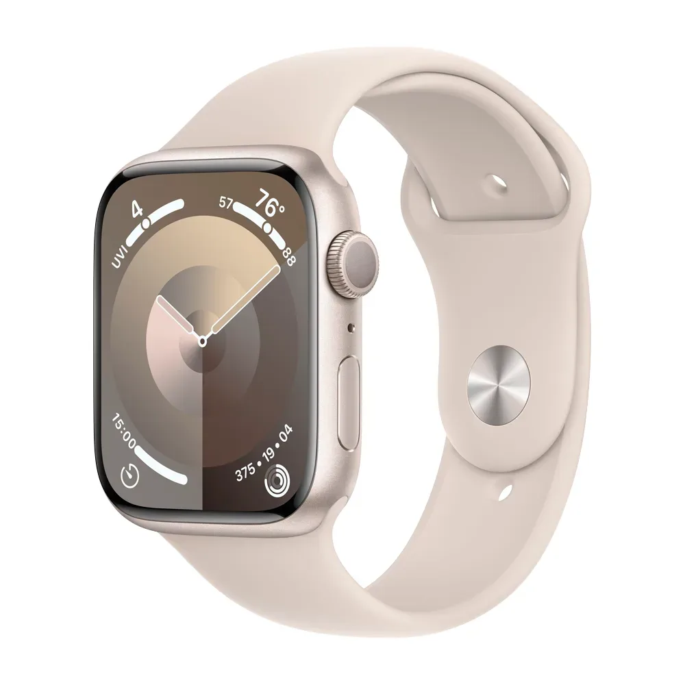 Умные часы Apple Watch Series 9 GPS, 45mm, Aluminium Case with Sport Band S/M, Starlight (Сияющая звезда)