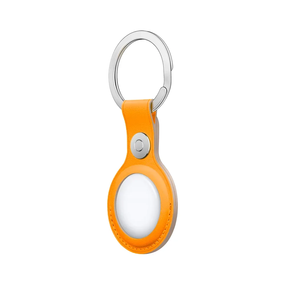 Кожаный брелок с заводным кольцом Apple Leather Key Ring для AirTag, California Poppy (Золотой апельсин)