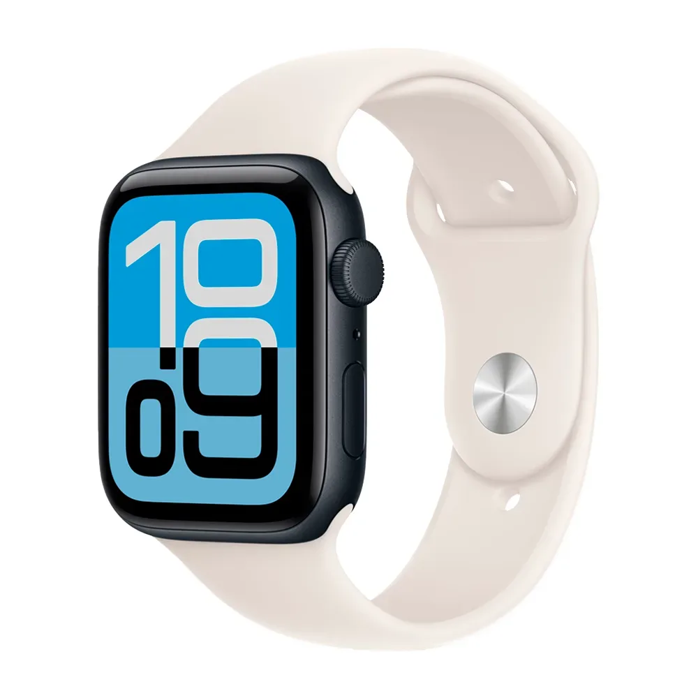 Умные часы Apple Watch SE 3 (2025) GPS, 44mm, Midnight Aluminium Case with Starlight Sport Band, M/L