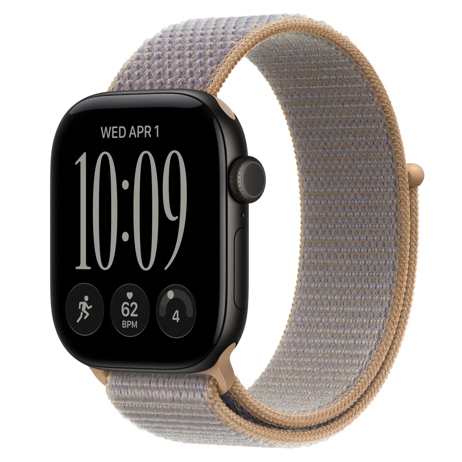 Умные часы Apple Watch Series 12 GPS, 42mm, Black Aluminum Case with Chambray Blue Sport Loop