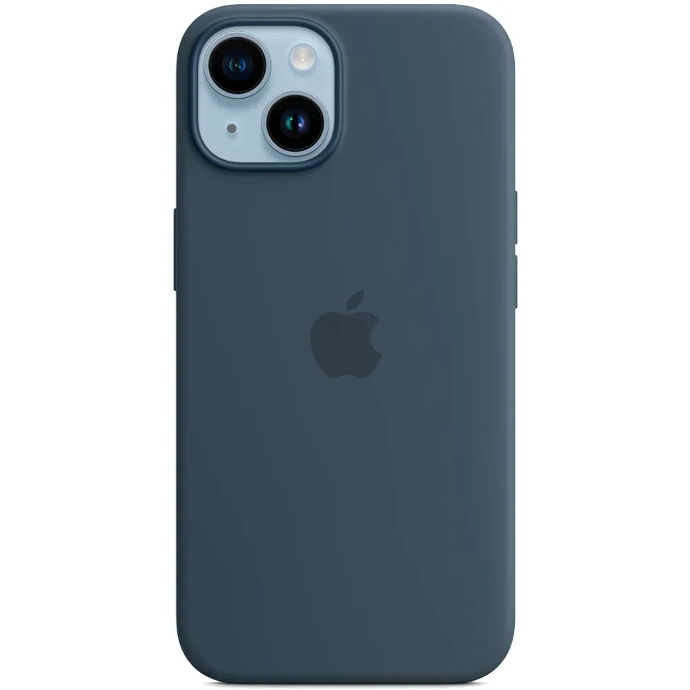 Силиконовый чехол с поддержкой MagSafe Apple Silicone Case для iPhone 14, Storm Blue (Штормовое небо)