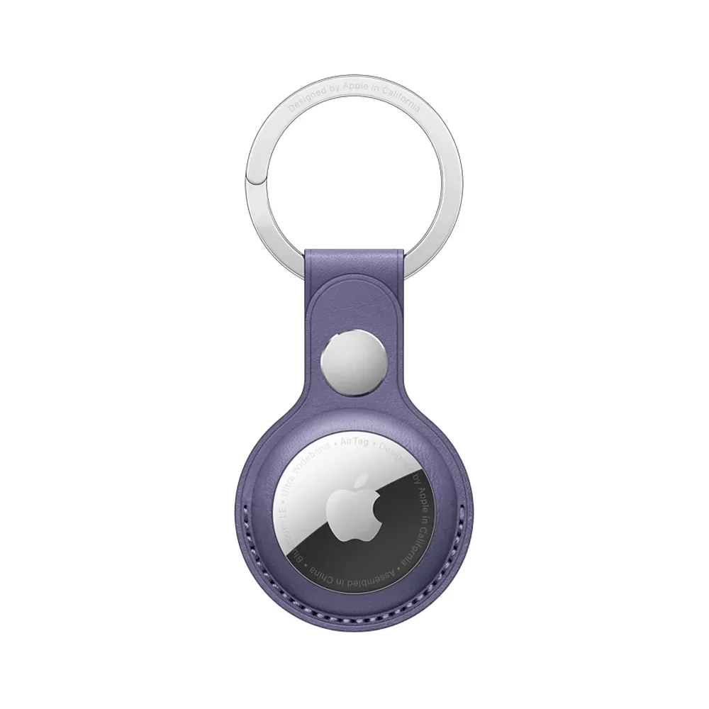 Кожаный брелок с заводным кольцом Apple Leather Key Ring для AirTag, Wisteria (Сиреневая глициния)