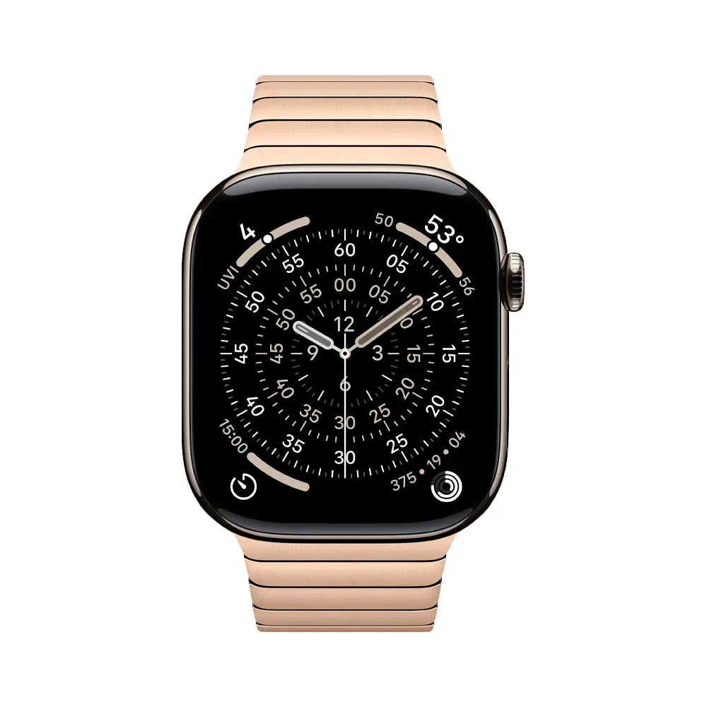 Умные часы Apple Watch Series 11 GPS + Cellular, 46mm, Natural Titanium Case with Gold Link Bracelet