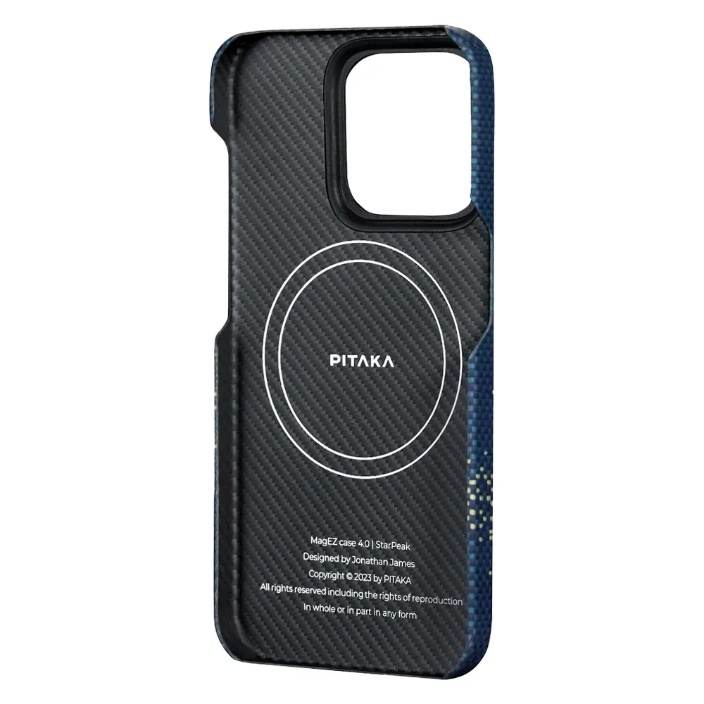 Чехол из арамидного волокна с поддержкой MagSafe PITAKA Fusion Weaving MagEZ Case 4 для iPhone 15 Pro, Milky Way Galaxy (Млечный путь)
