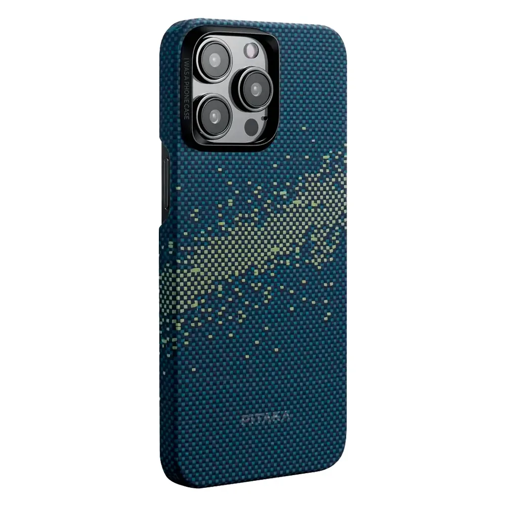 Чехол из арамидного волокна с поддержкой MagSafe PITAKA Fusion Weaving MagEZ Case 4 для iPhone 15 Pro, Milky Way Galaxy (Млечный путь)