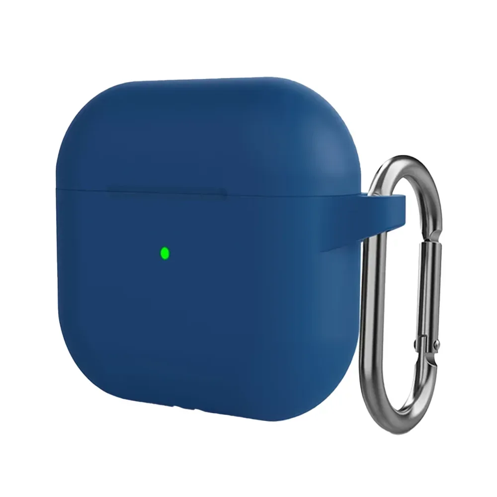 Чехол для наушников Apple AirPods 4, Dark Blue (Темно-синий), с карабином