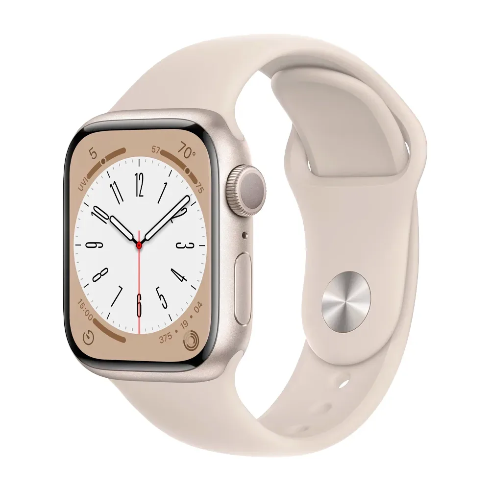 Умные часы Apple Watch Series 8 GPS, 41mm, Aluminium Case with Sport Band S/M, Starlight (Сияющая звезда)