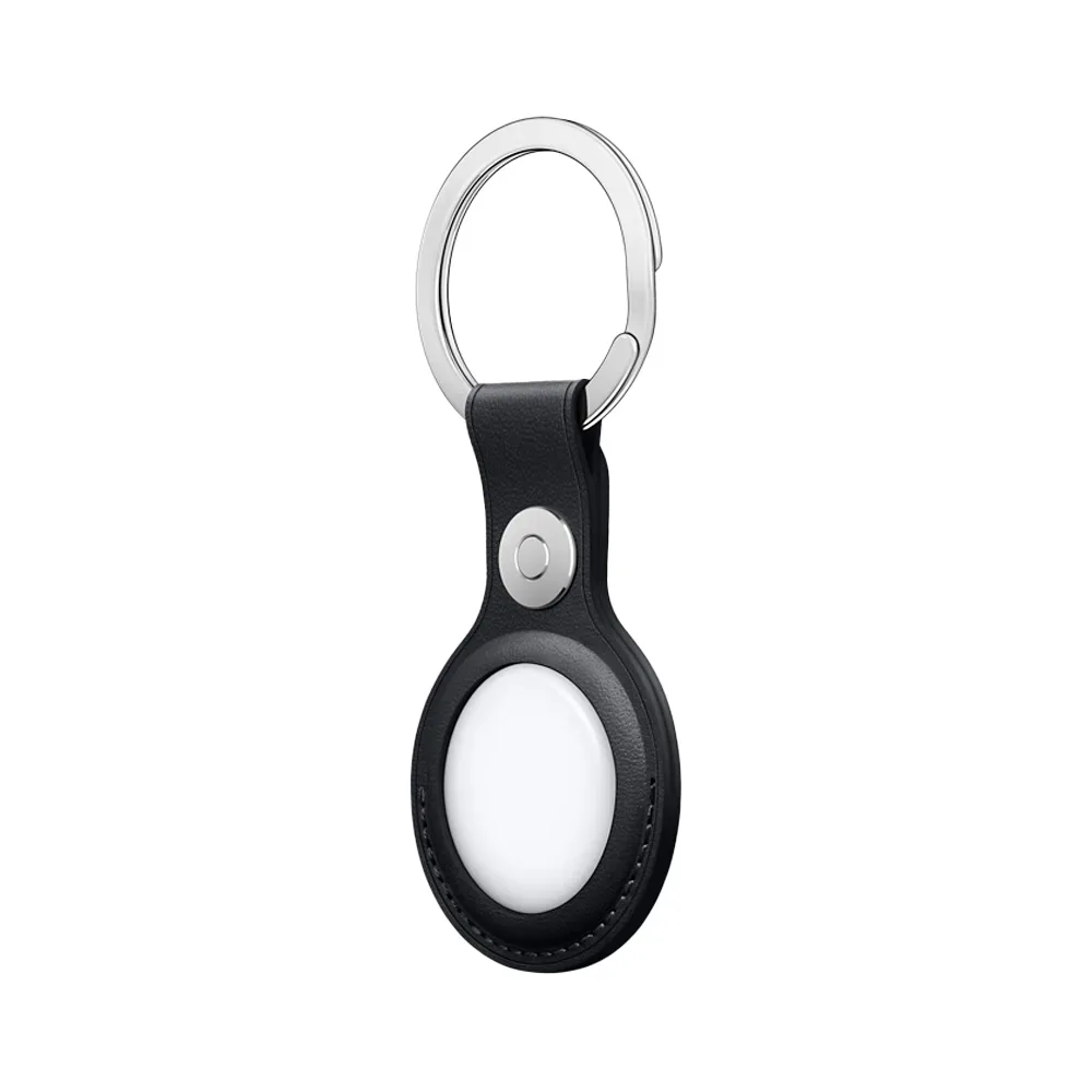 Кожаный брелок с заводным кольцом Apple Leather Key Ring для AirTag, Midnight (Темная ночь)