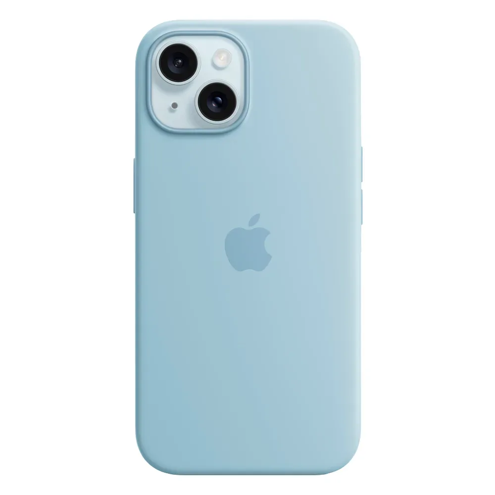Силиконовый чехол с поддержкой MagSafe Apple Silicone Case для iPhone 15, Light Blue (Светло-голубой)