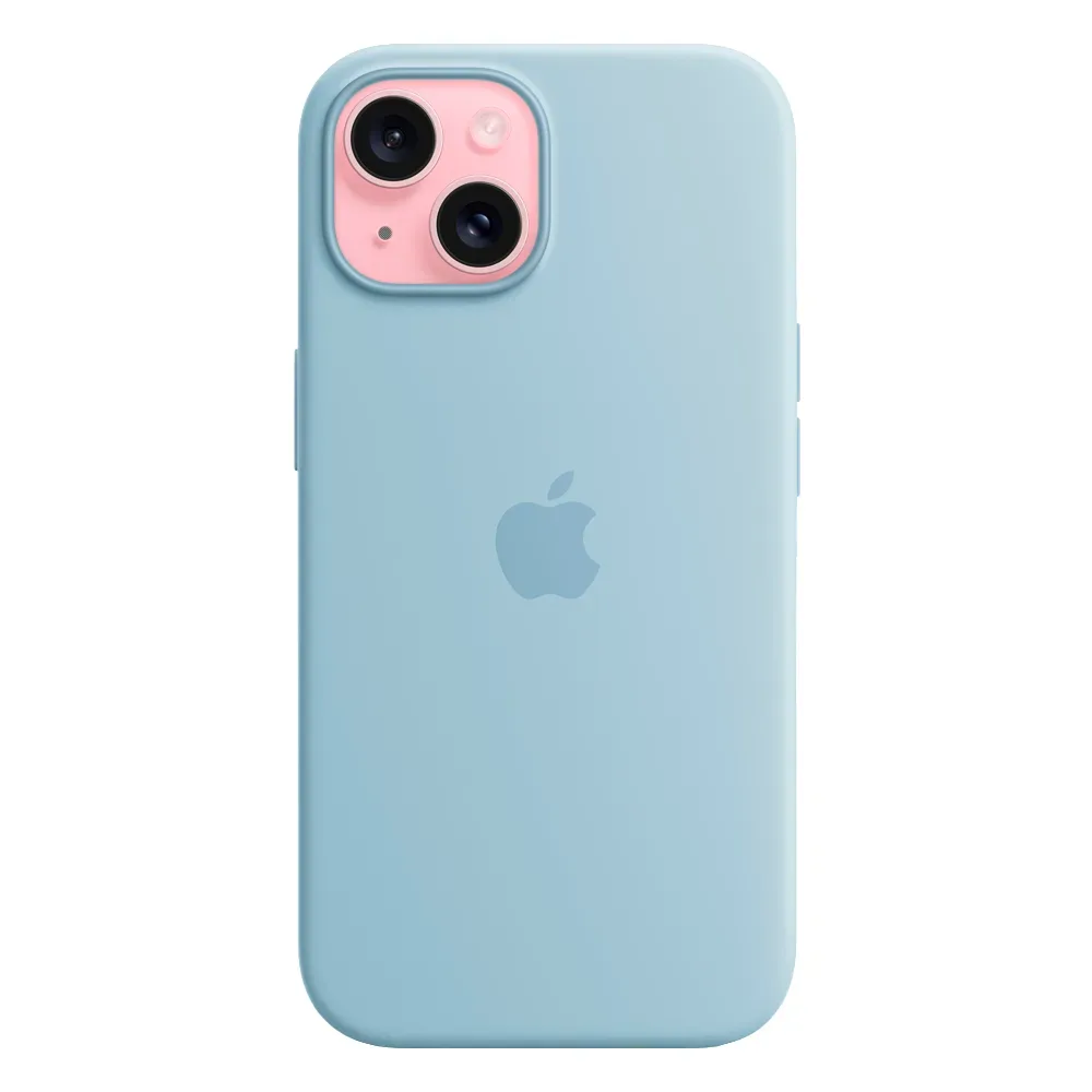 Силиконовый чехол с поддержкой MagSafe Apple Silicone Case для iPhone 15, Light Blue (Светло-голубой)