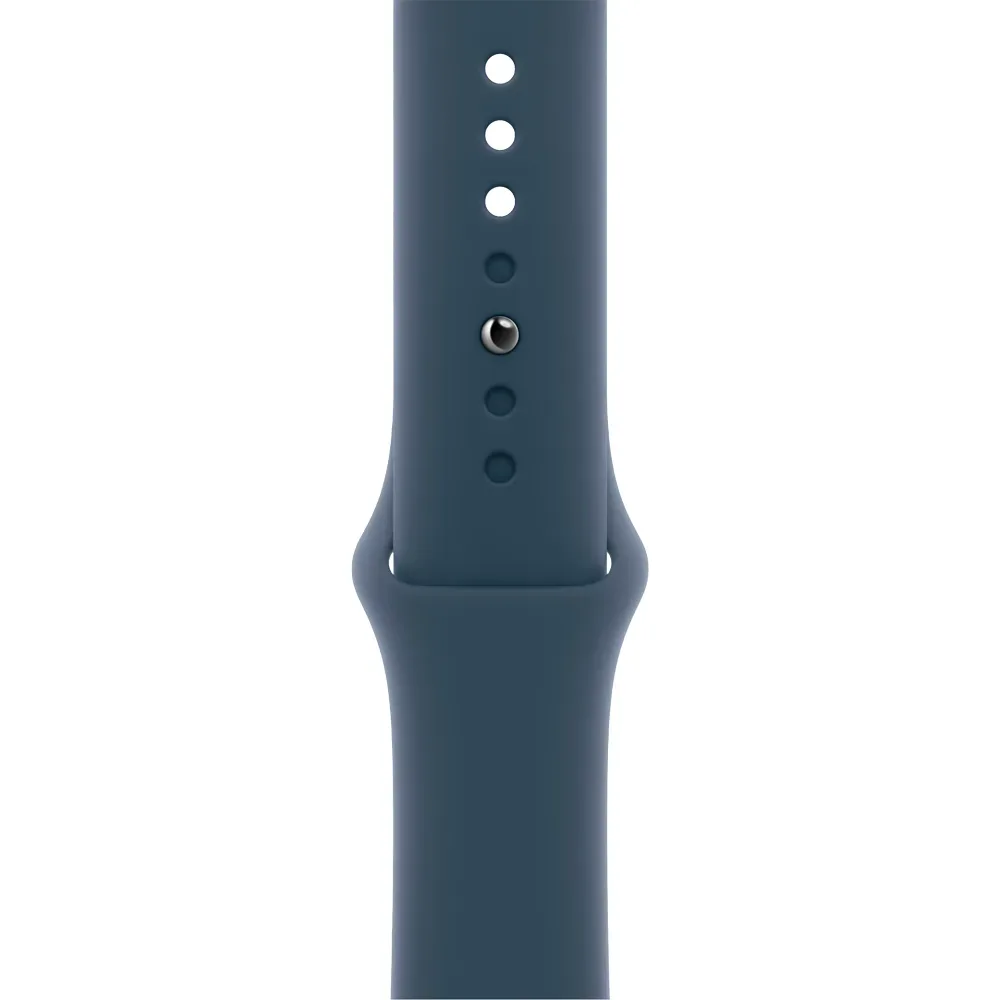 Умные часы Apple Watch Series 9 GPS, 45mm, Aluminium Case with Sport Band M/L, Silver/Storm Blue (Серебристый/Штормовой синий)