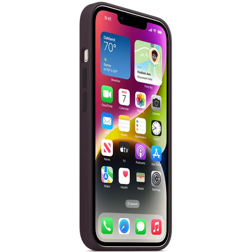Силиконовый чехол с поддержкой MagSafe Apple Silicone Case для iPhone 14, Elderberry (Черничный)
