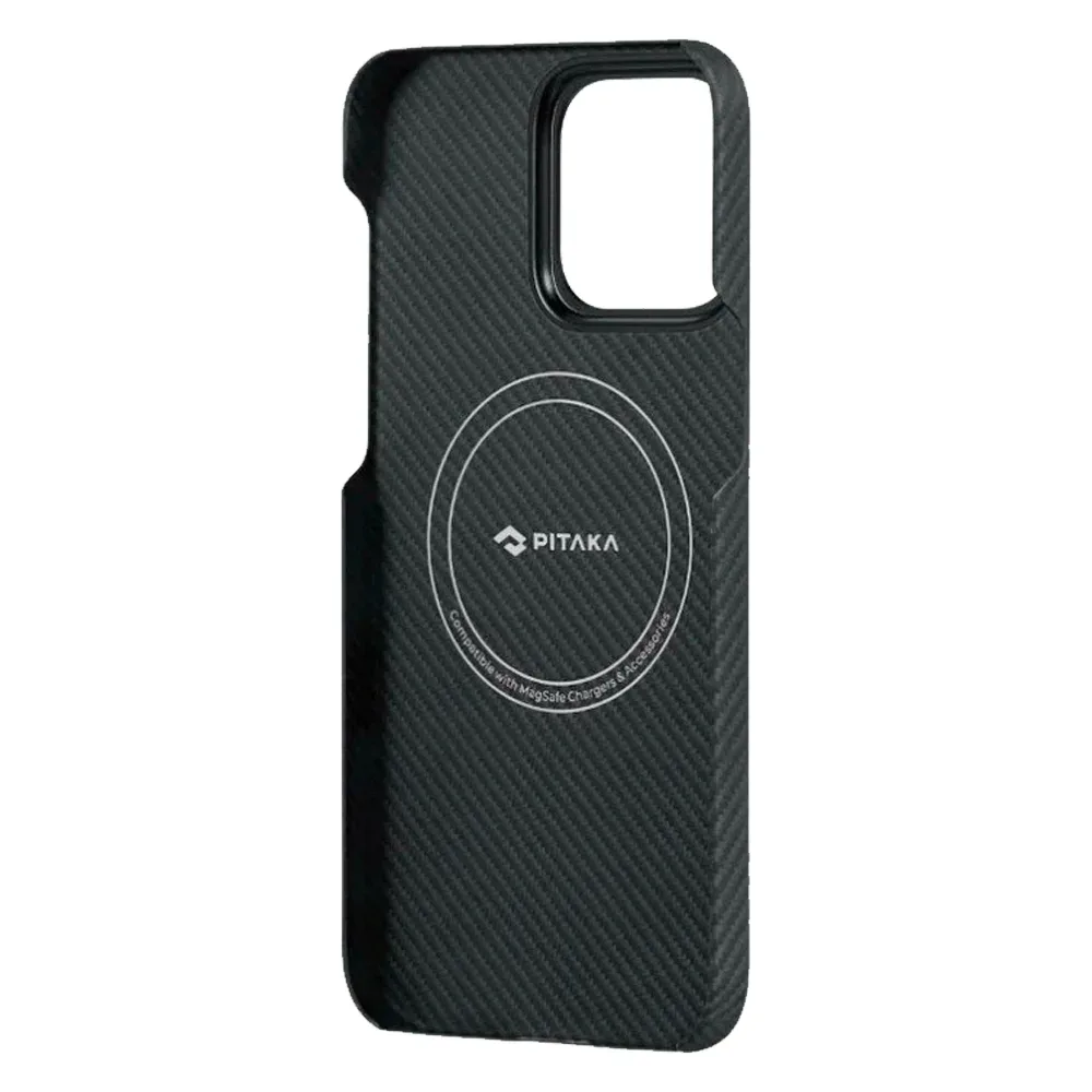 Чехол из арамидного волокна с поддержкой MagSafe PITAKA Fusion Weaving MagEZ Case 4 600D для iPhone 15 Pro, Rhapsody (Рапсодия)
