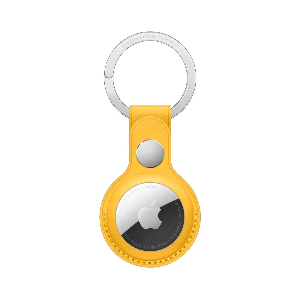 Кожаный брелок с заводным кольцом Apple Leather Key Ring для AirTag, Meyer Lemon (Лимонный сироп)