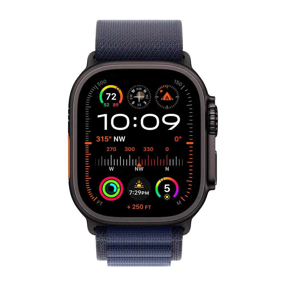 Умные часы Apple Watch Ultra 2 (2024) GPS + Cellular, 49mm, Black Titanium Case with Navy Alpine Loop L, (Темно-синий)