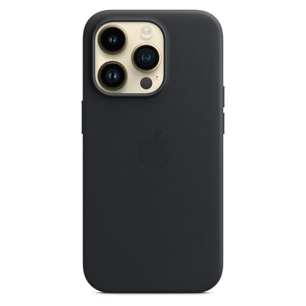 Кожаный чехол с поддержкой MagSafe Apple Leather Case для iPhone 14 Pro, Midnight (Темная ночь)