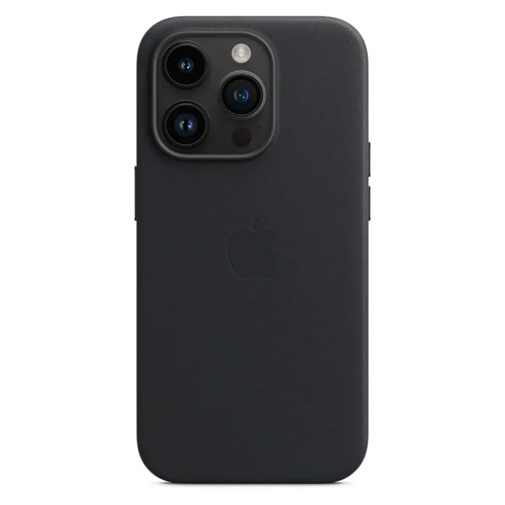 Кожаный чехол с поддержкой MagSafe Apple Leather Case для iPhone 14 Pro, Midnight (Темная ночь)