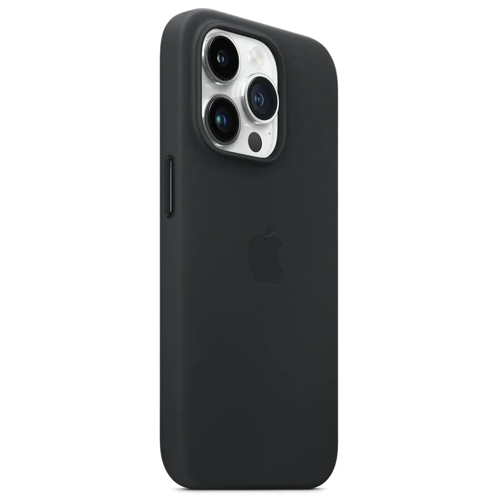 Кожаный чехол с поддержкой MagSafe Apple Leather Case для iPhone 14 Pro, Midnight (Темная ночь)