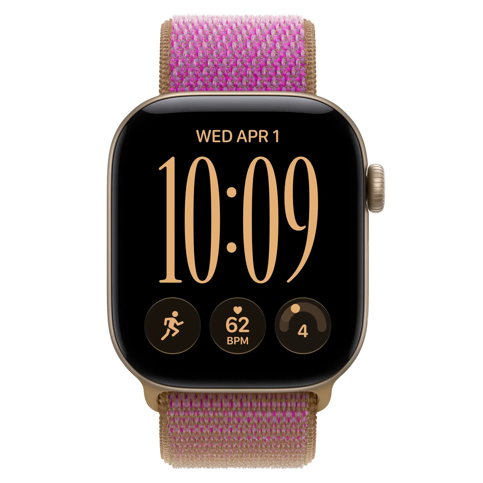 Умные часы Apple Watch Series 12 GPS, 42mm, Light Gold Aluminum Case with Magenta Sport Loop