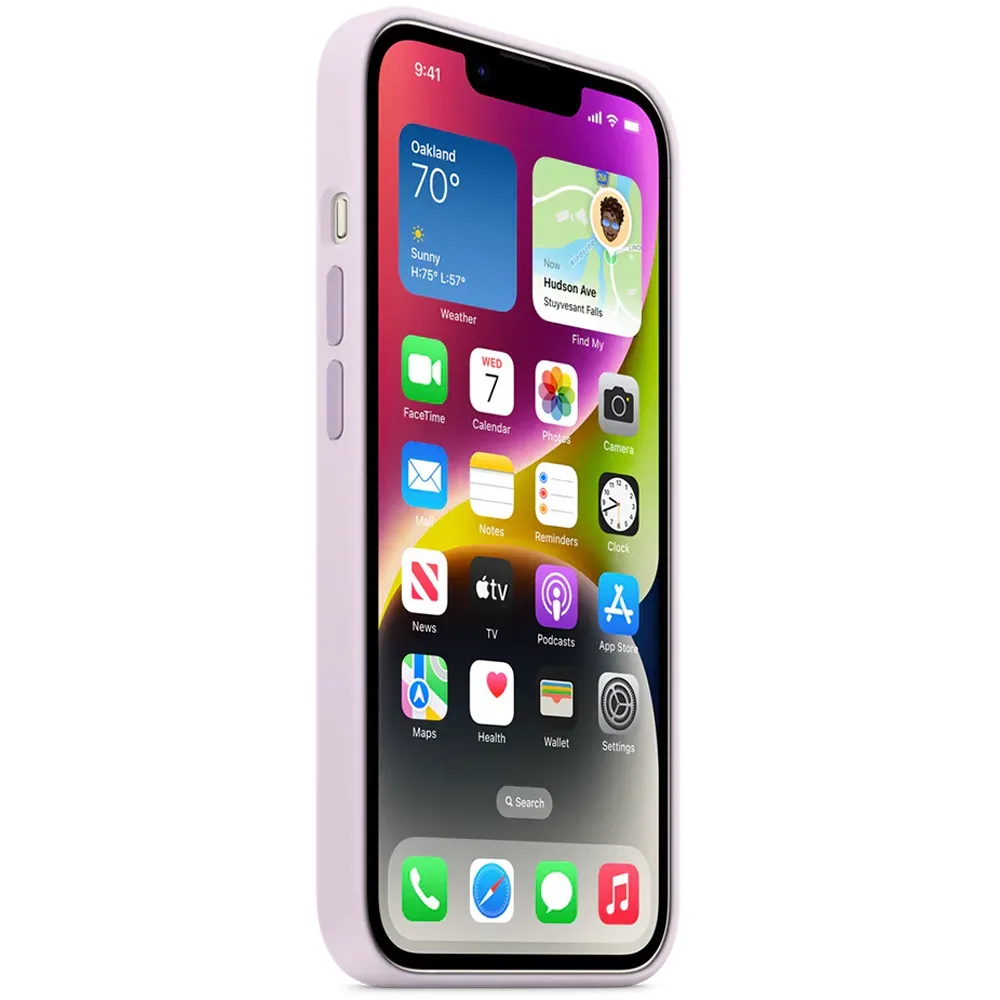 Силиконовый чехол с поддержкой MagSafe Apple Silicone Case для iPhone 14, Lilac (Сиреневый)