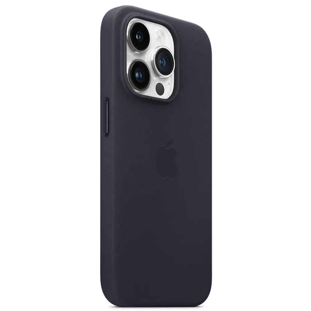 Кожаный чехол с поддержкой MagSafe Apple Leather Case для iPhone 14 Pro, Ink (Чернильный)