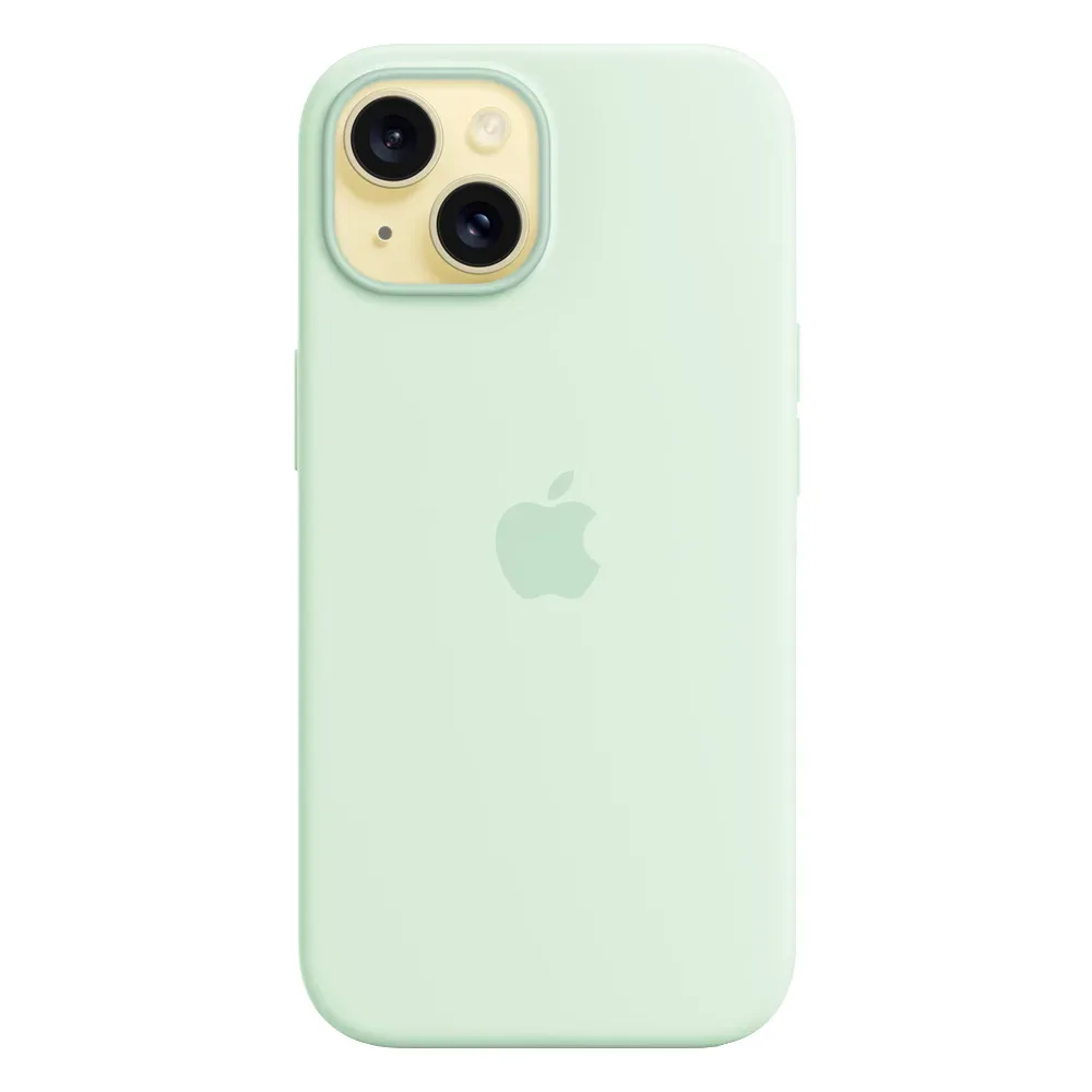 Силиконовый чехол с поддержкой MagSafe Apple Silicone Case для iPhone 15, Soft Mint (Пастельно-мятный)