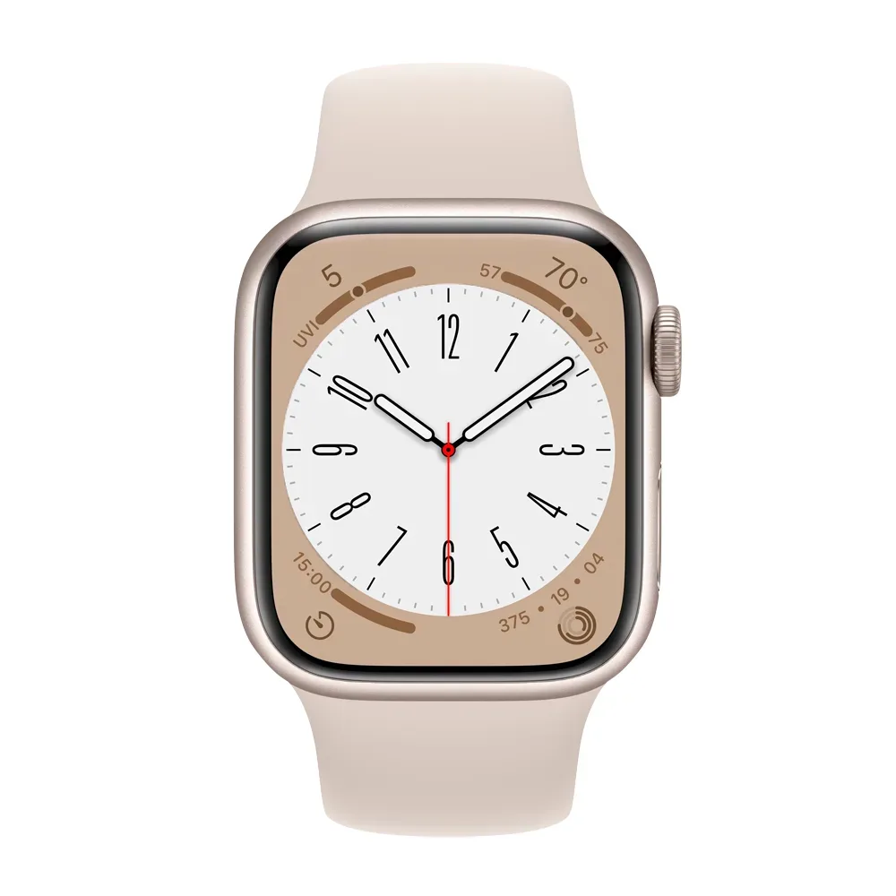 Умные часы Apple Watch Series 8 GPS, 41mm, Aluminium Case with Sport Band, Starlight (Сияющая звезда)