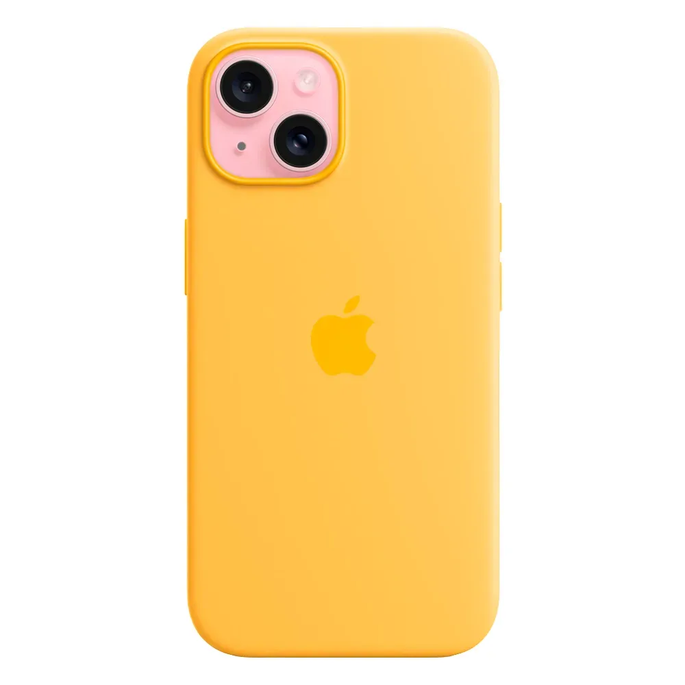 Силиконовый чехол с поддержкой MagSafe Apple Silicone Case для iPhone 15, Sunshine (Лучезарный желтый)