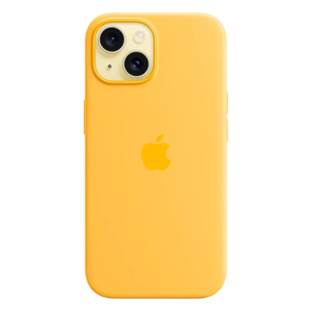 Силиконовый чехол с поддержкой MagSafe Apple Silicone Case для iPhone 15, Sunshine (Лучезарный желтый)