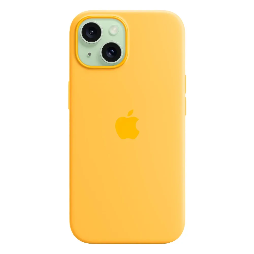 Силиконовый чехол с поддержкой MagSafe Apple Silicone Case для iPhone 15, Sunshine (Лучезарный желтый)