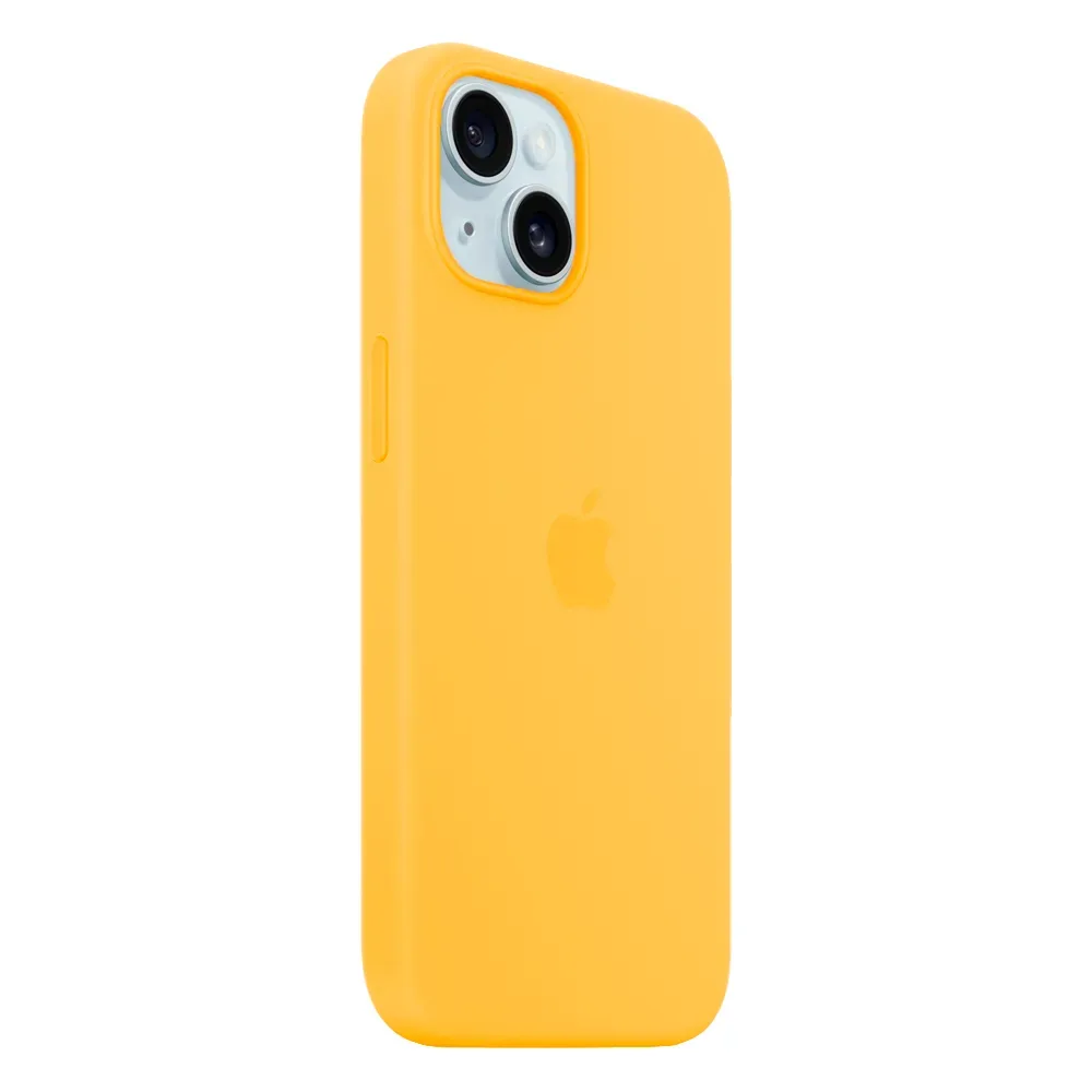 Силиконовый чехол с поддержкой MagSafe Apple Silicone Case для iPhone 15, Sunshine (Лучезарный желтый)