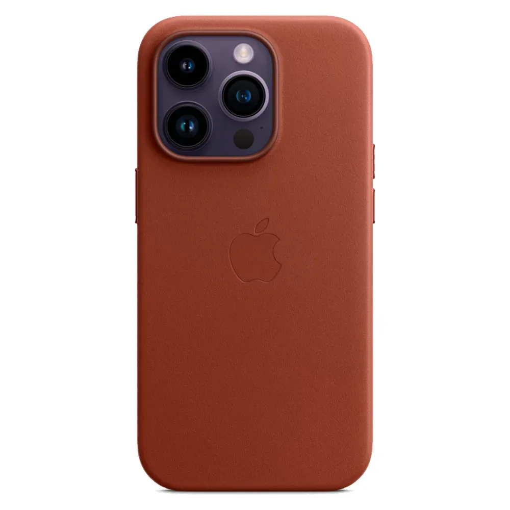 Кожаный чехол с поддержкой MagSafe Apple Leather Case для iPhone 14 Pro, Umber (Умбра)