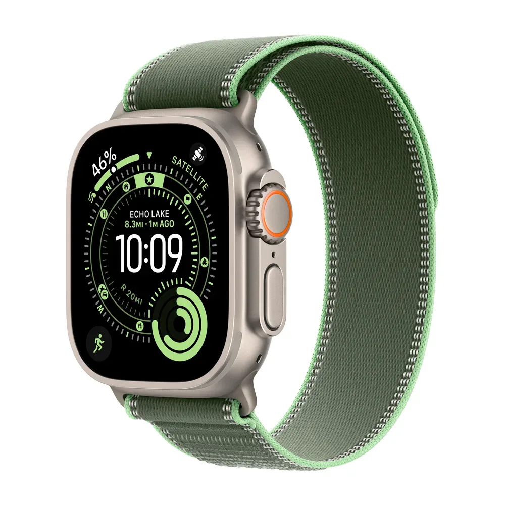 Умные часы Apple Watch Ultra 3 (2025) GPS + Cellular, 49mm, Natural Titanium Case with Green/Neon Trail Loop, S/M