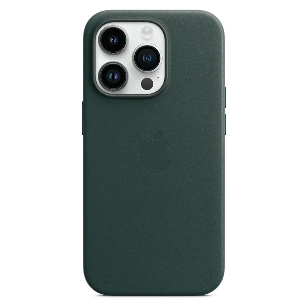 Кожаный чехол с поддержкой MagSafe Apple Leather Case для iPhone 14 Pro, Forest Green (Зеленый лес)