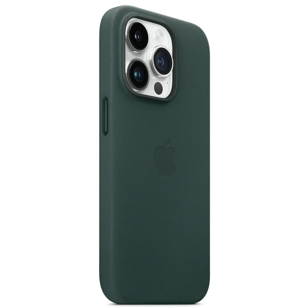 Кожаный чехол с поддержкой MagSafe Apple Leather Case для iPhone 14 Pro, Forest Green (Зеленый лес)