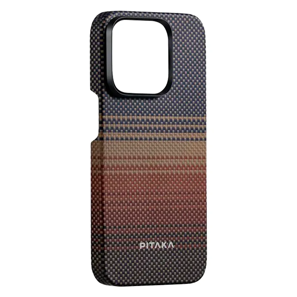 Чехол из арамидного волокна с поддержкой MagSafe PITAKA Fusion Weaving MagEZ Case 5 для iPhone 15 Pro, Sunset (Закат)