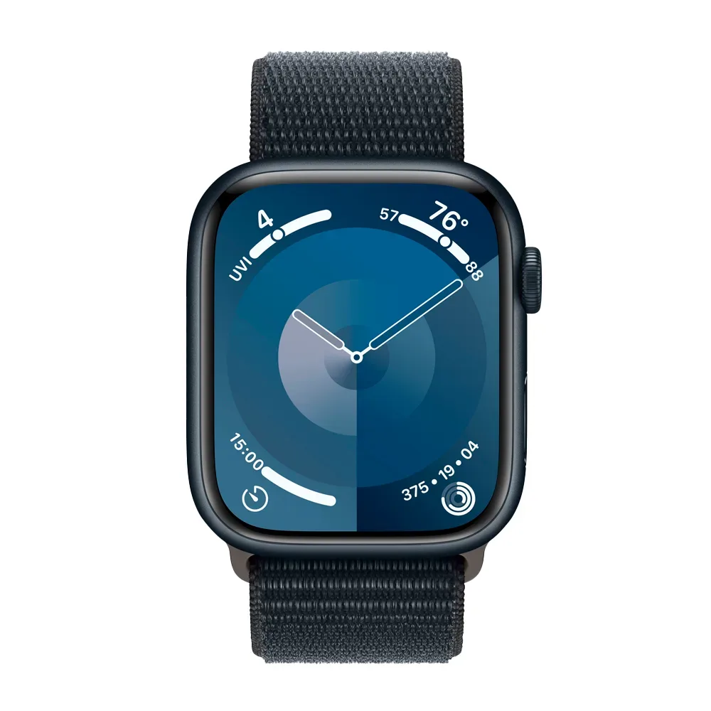 Умные часы Apple Watch Series 9 GPS, 45mm, Aluminium Case with Sport Loop, Midnight (Тёмная ночь)