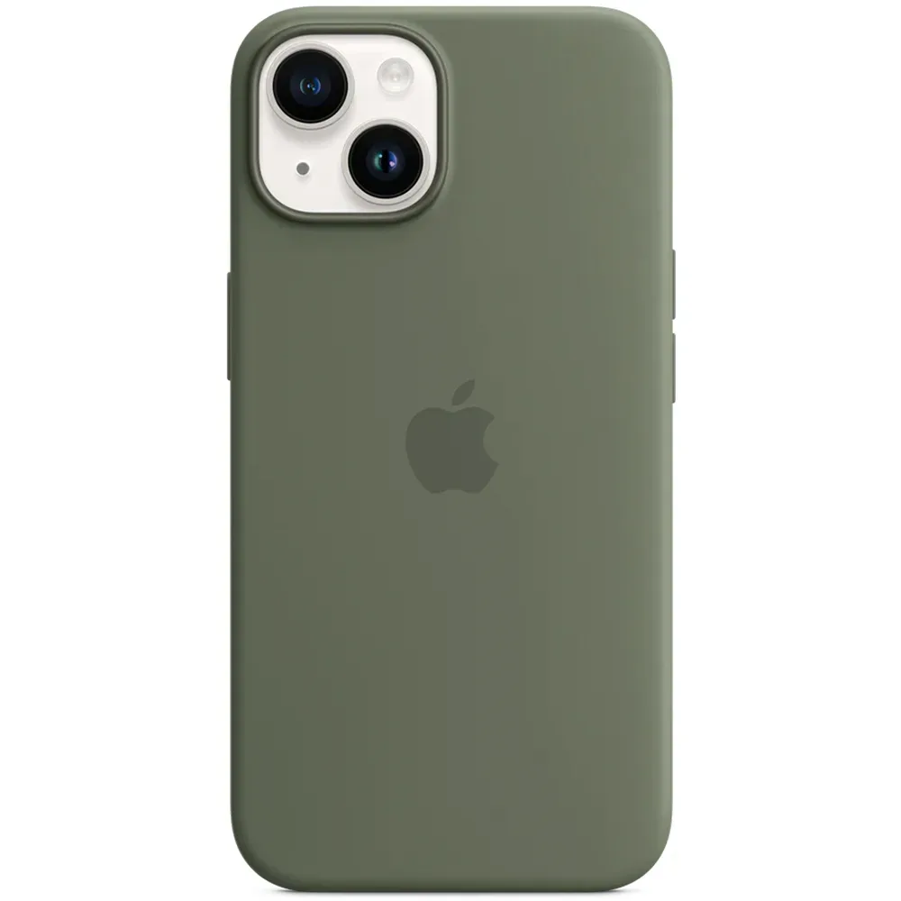 Силиконовый чехол с поддержкой MagSafe Apple Silicone Case для iPhone 14, Olive (Оливковый)