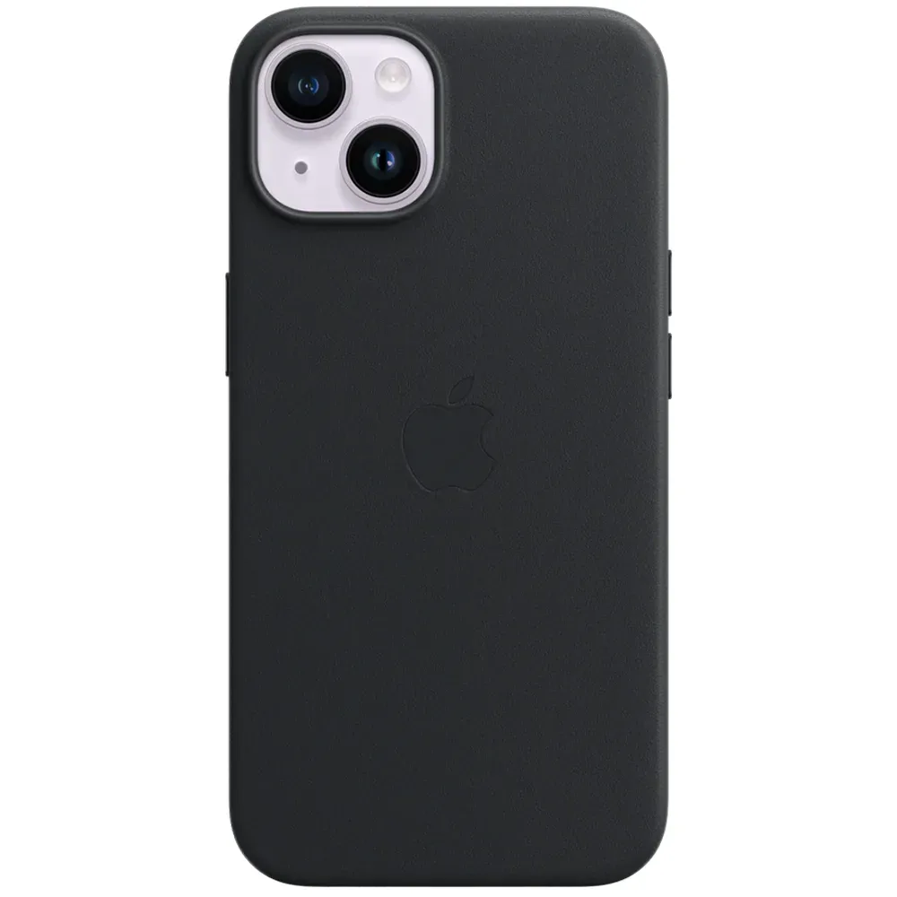 Кожаный чехол с поддержкой MagSafe Apple Leather Case для iPhone 14, Midnight (Темная ночь)