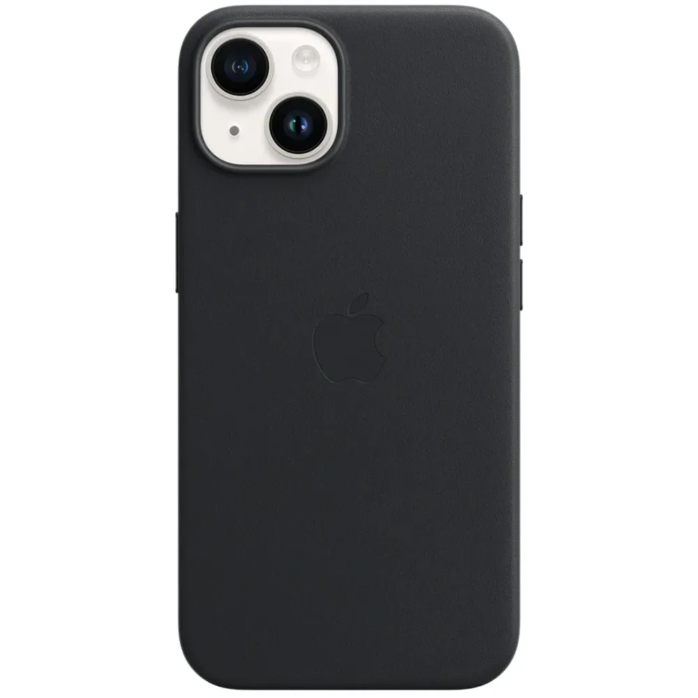 Кожаный чехол с поддержкой MagSafe Apple Leather Case для iPhone 14, Midnight (Темная ночь)