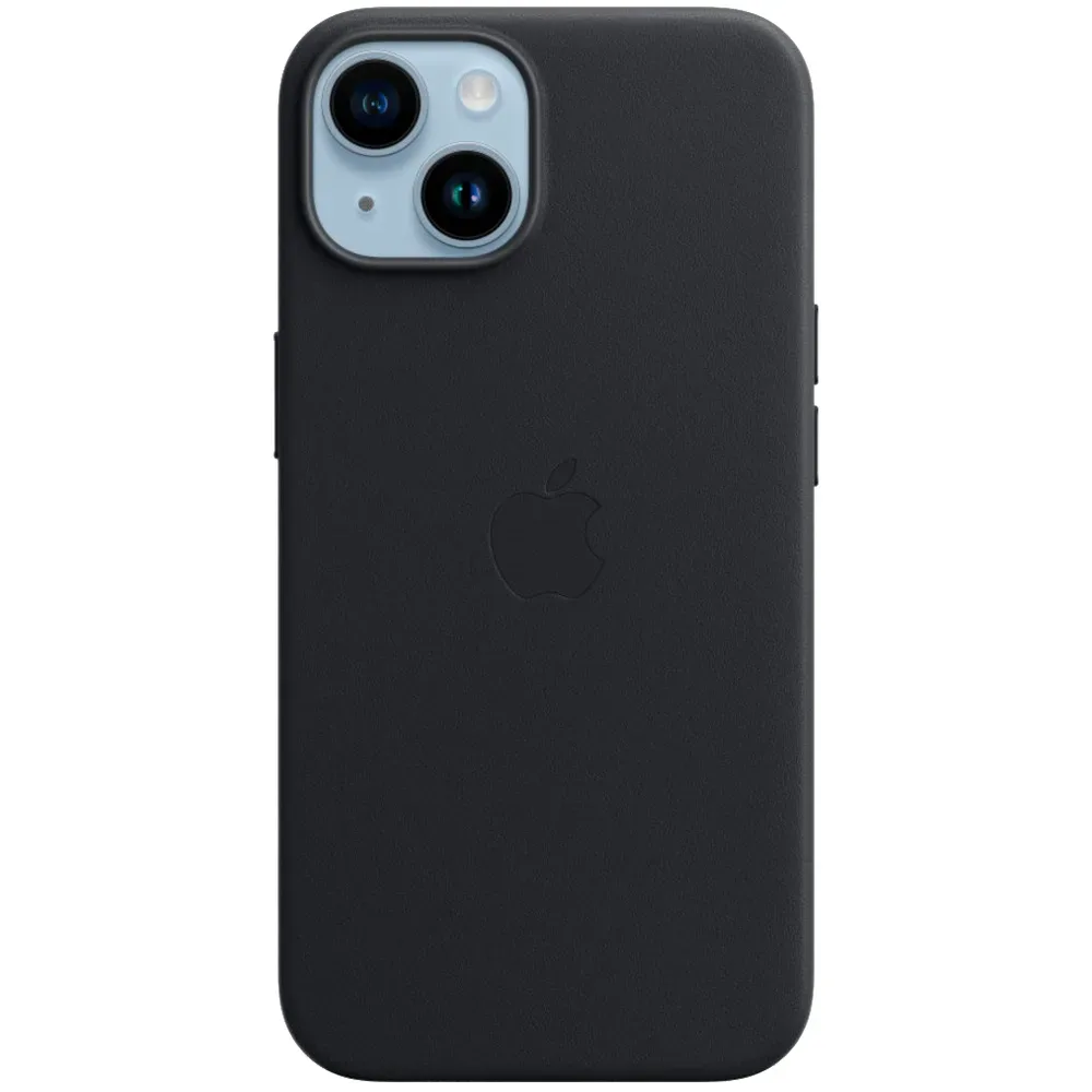 Кожаный чехол с поддержкой MagSafe Apple Leather Case для iPhone 14, Midnight (Темная ночь)